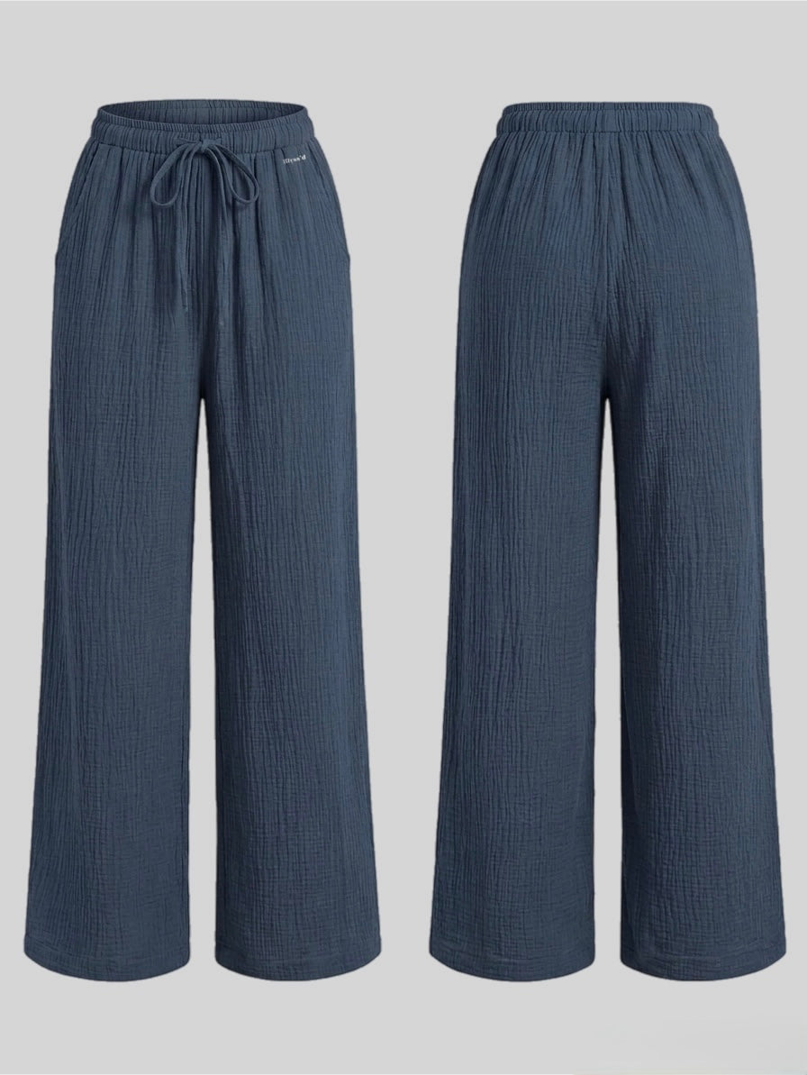 Coastal Breeze Crinkle Wide-Leg Pants