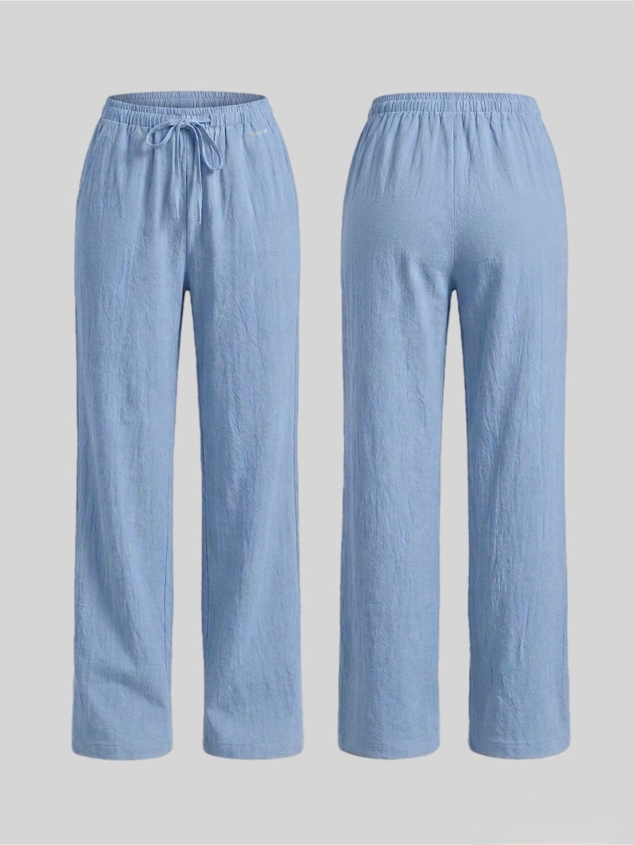 Coastal Breeze Linen-Look Wide Leg Pants