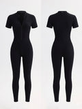 Hourglass Ribbed Zip-Up Jumpsuit