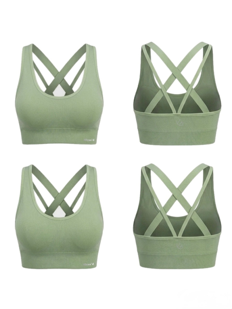Elevate Seamless Strappy Sports Bra – Medium Support