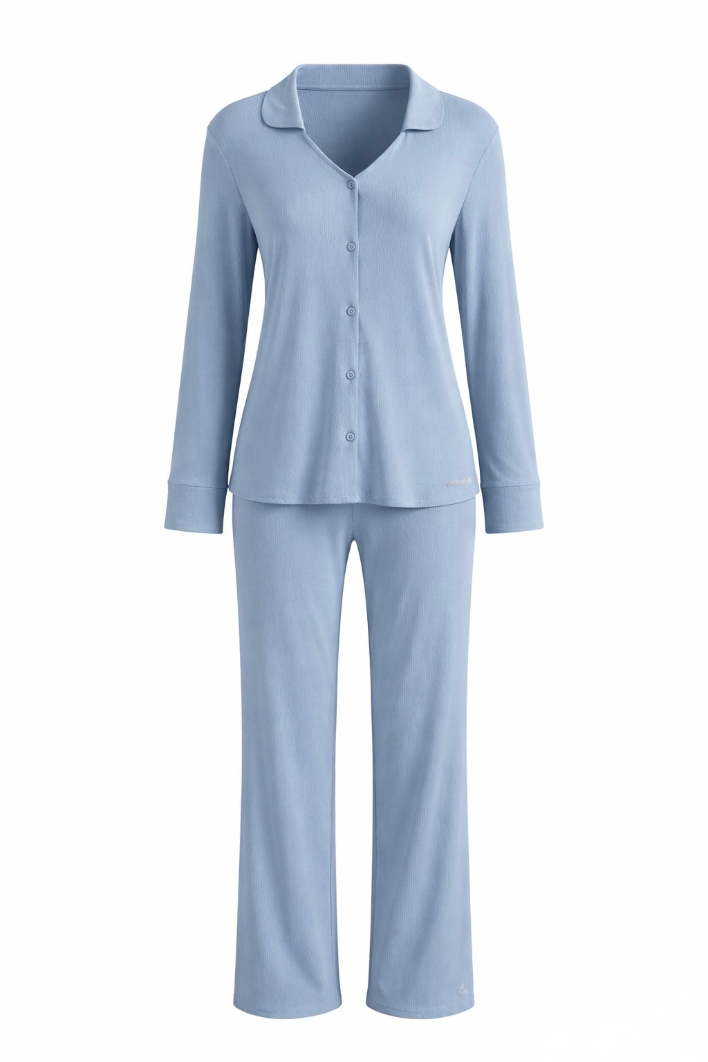 CloudNine Ribbed Button-Down Pajama Set