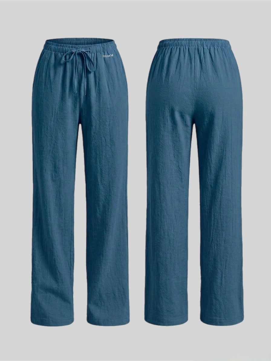 Coastal Breeze Linen-Look Wide Leg Pants